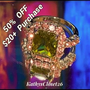 Peridot 925 Sliver Kunzite Ring